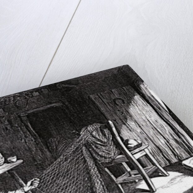 Sketches from Ireland : Woman making nets in the Claddagh, Galway by English School