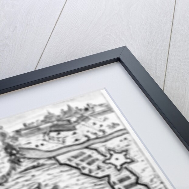 The scenography of a town and castle with all the usual outworks and the manner of carrying out a siege by English School