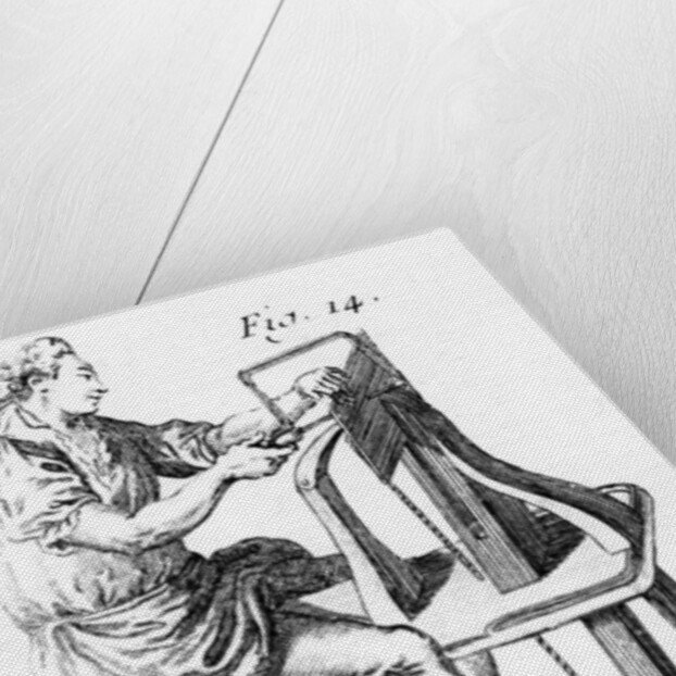 Carpenter making fretwork by French School