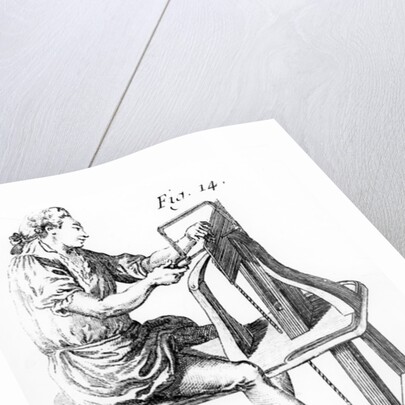 Carpenter making fretwork by French School