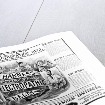 Advertisement for 'Harness world famed Electropathic Belts', c.1890 by English School