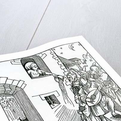 Of nyght watchers and beters of the stretes playnge by nyght on instrumentes and vsynge lyke folyes whan tyme is to rest by (after) German School