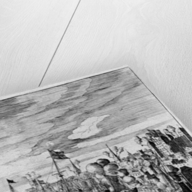 Lit fires in the Tower of London and cannon fire in honour of the arrival of Queen Marie de Medici by English School