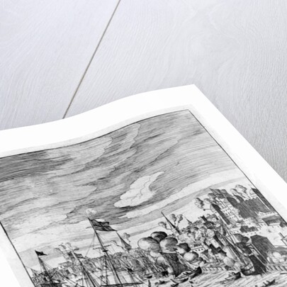 Lit fires in the Tower of London and cannon fire in honour of the arrival of Queen Marie de Medici by English School