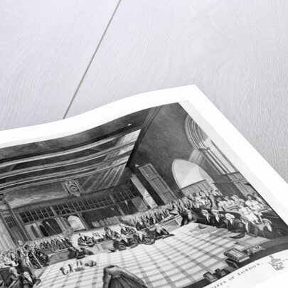 Representation of the Ceremony of Presenting the Sheriffs of London, Samuel Birch and William Heygate Esqs. in the Court of the Exchequer by C. John Mayle (after) Whichelo