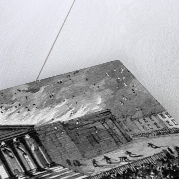 Burning of the Court-House at Cork, c.1891 by English School