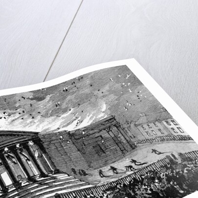 Burning of the Court-House at Cork, c.1891 by English School