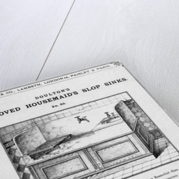 Advertisement for 'Doulton's Improved Housemaid's Slop Sinks', c.1880s by English School