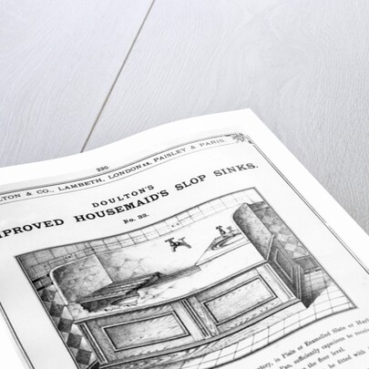 Advertisement for 'Doulton's Improved Housemaid's Slop Sinks', c.1880s by English School