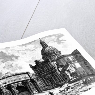 View of the Arch of Septimius Severus and the Church of Santi Luca e Martina by Giovanni Battista Piranesi