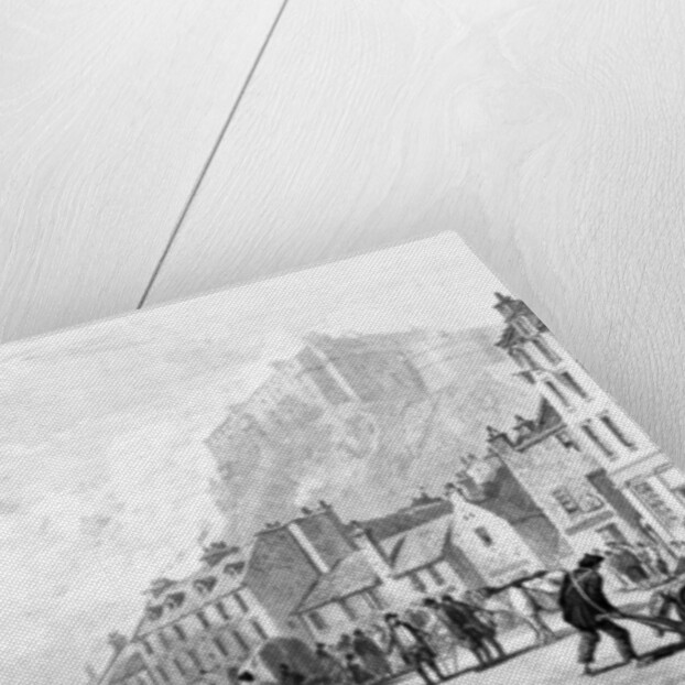 The Castle from the Grass Market, Edinburgh, etched by George Cooke and Henry Le Keux, 1820 by Augustus Wall (after) Callcott