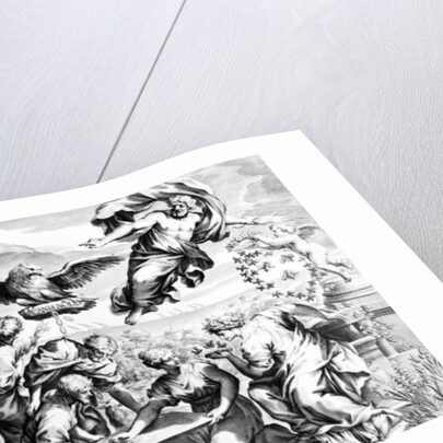 Allegory of the Barberini Family, print made by Karl Audran c.1623-40 by Pietro da (after) Cortona