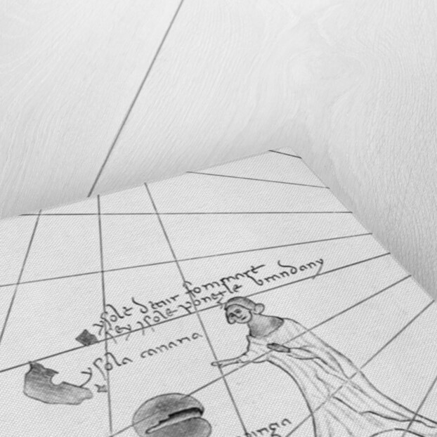 Saint Brendan, from a C19th copy of the Pizzigani portolan, 1367 by Domenico and Francesco (after) Pizzigano