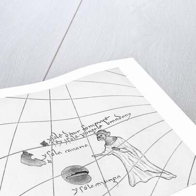 Saint Brendan, from a C19th copy of the Pizzigani portolan, 1367 by Domenico and Francesco (after) Pizzigano