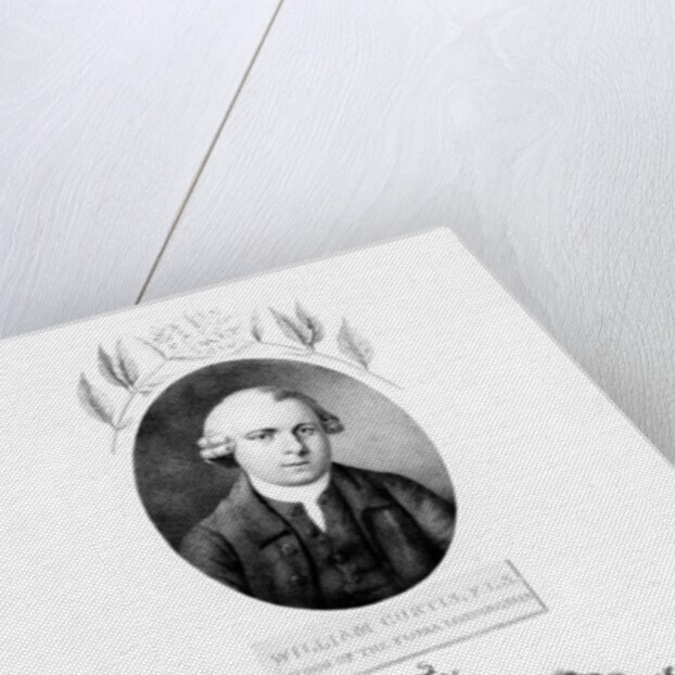 Frontispiece of 'Flora Londinensis', with a portrait of the author William Curtis, edition published in 1802 by English School