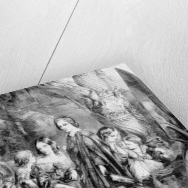 The Queen and Her Children at Windsor Great Park by English School