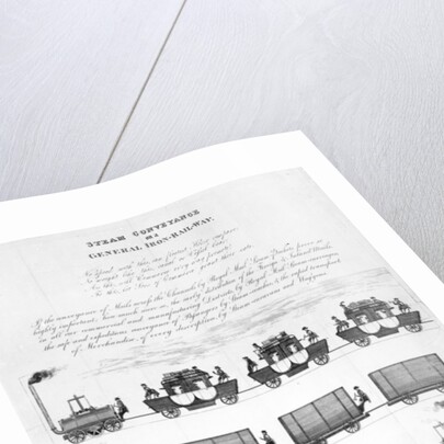 Steam Conveyance on a General Iron-Railway, 1825 by English School