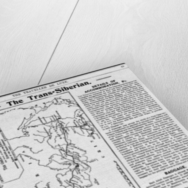 Map of the Trans-Siberian Railway, produced by J. Bartholomew & Co., c.1920 by English School