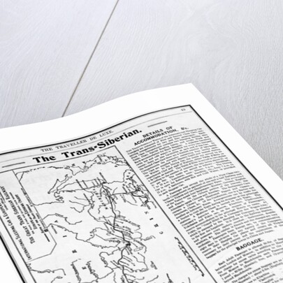 Map of the Trans-Siberian Railway, produced by J. Bartholomew & Co., c.1920 by English School