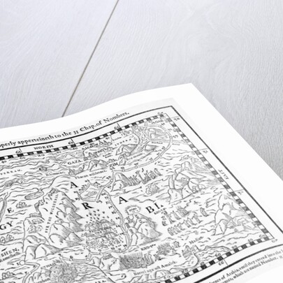 A map showing the journey of the Israelites out of Egypt and into Canaan by (after) English School