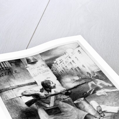 Rebel grocer fires on the gendarmes during the July Revolution, 1830 by Honore Daumier