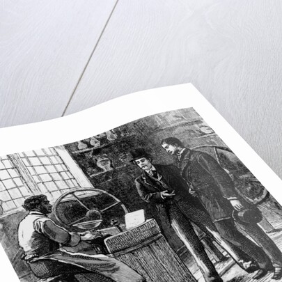 The Modern Potter: A Thrower at his lathe, 19th Century by English School