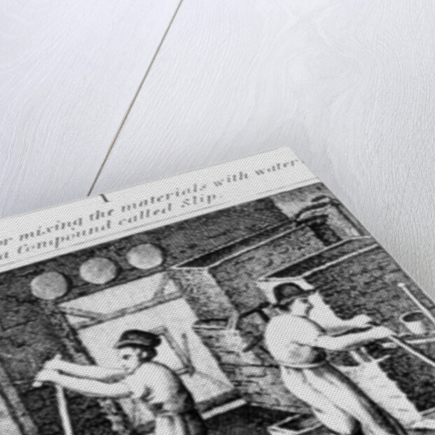 Blending the slip to evaporate the water, 1827 by English School