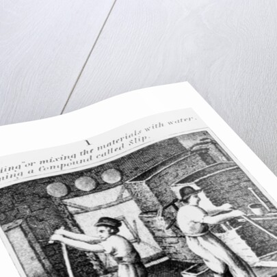 Blending the slip to evaporate the water, 1827 by English School