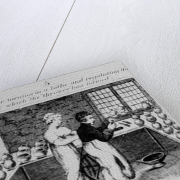 The Turner turning the lathe, 1827 by English School