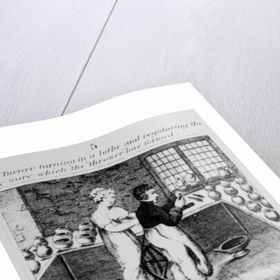 The Turner turning the lathe, 1827 by English School