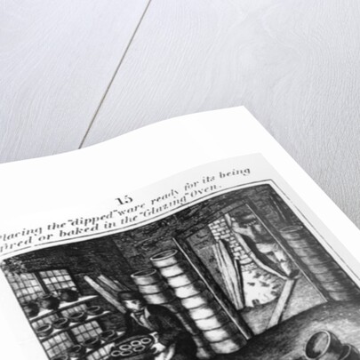 Placing the 'dipped' ware in the 'glazing' oven, 1827 by English School