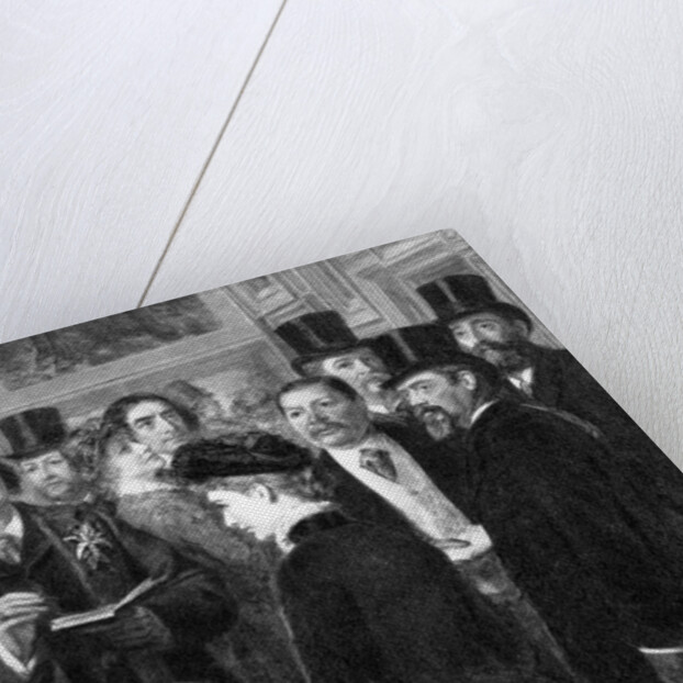 Oscar Wilde at the Royal Academy, detail taken from 'A Private View of the Royal Academy', 1881 by William Powell Frith