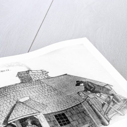 Old City Guard of Edinburgh with the Wooden horse for punishing the Soldier, 1786 by John Kay