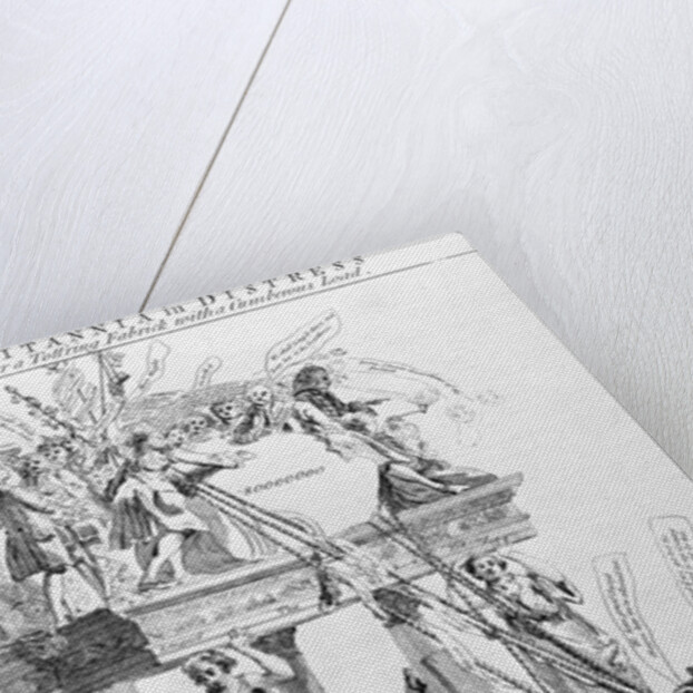 Britannia in Distress Under a Tott'ring Fabrick with a cumberous load, circa 1756 by English School