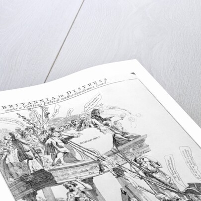 Britannia in Distress Under a Tott'ring Fabrick with a cumberous load, circa 1756 by English School