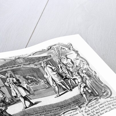 Satire on the Westminster Election with candidates at hustings by the portico of St Paul's, Covent Garden, 1741 by George Bickham