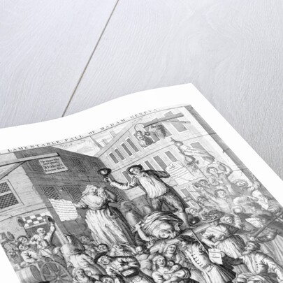 The Lamentable Fall of Madame Geneva, 1736 by English School