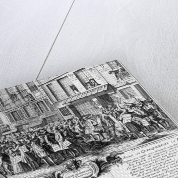 Investors in front of the Banque Royale headquarters in the Rue Quincampoix, Paris, 1720 by Antoine Humblot