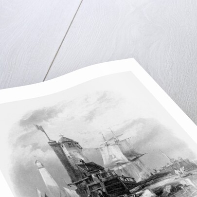 Sunderland Lighthouse on the South Pier, 1841 by George Balmer