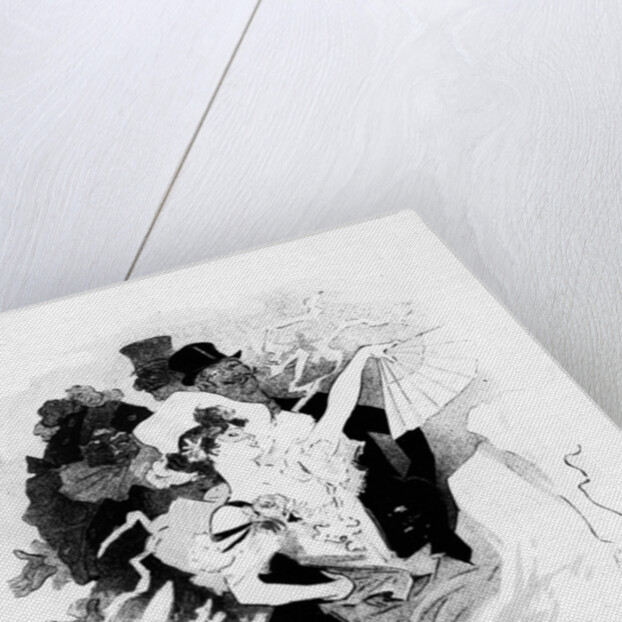 Illustration from poster advertising the first 'Grand Bal Masque' Theatre de L'Opera, Paris, by Jules Cheret, 1896 by French School