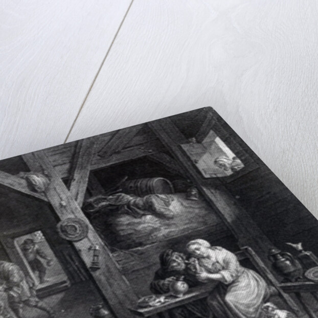 La Fumeuse, print by Jean Baptiste Patas after David Teniers the Younger, 1786-1808 by School French