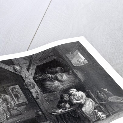 La Fumeuse, print by Jean Baptiste Patas after David Teniers the Younger, 1786-1808 by School French