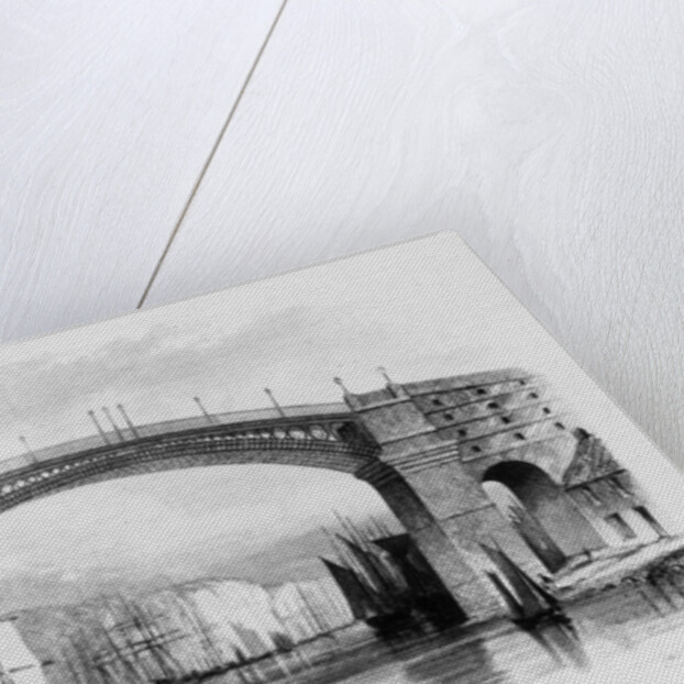View of Sunderland Bridge, 1841 by English School