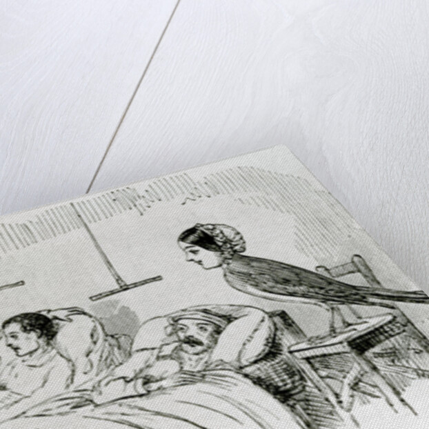 Florence Nightingale and one of her ministering angels in the Crimea by English School