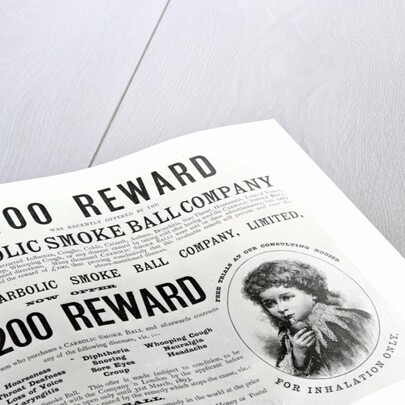 Advertisement for the Carbolic Smoke Ball Company, 1893 by English School