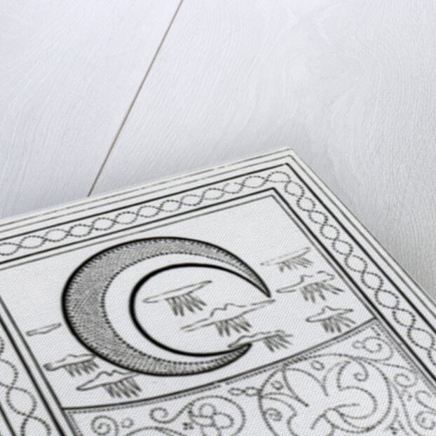 The Moon, tarot card by Anonymous