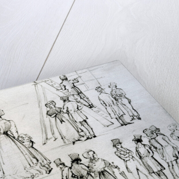 Street scene with a window cleaner by George the Elder Scharf