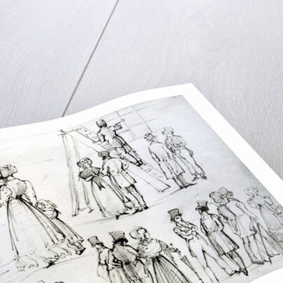 Street scene with a window cleaner by George the Elder Scharf