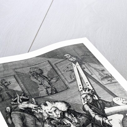 The Painter submitting his picture to the Examination of Connoisseurs and Antiquarians, 1774 by English School