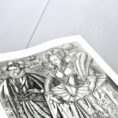 Portrait of James I and Anne of Denmark, 1618 by Renold Elstrack